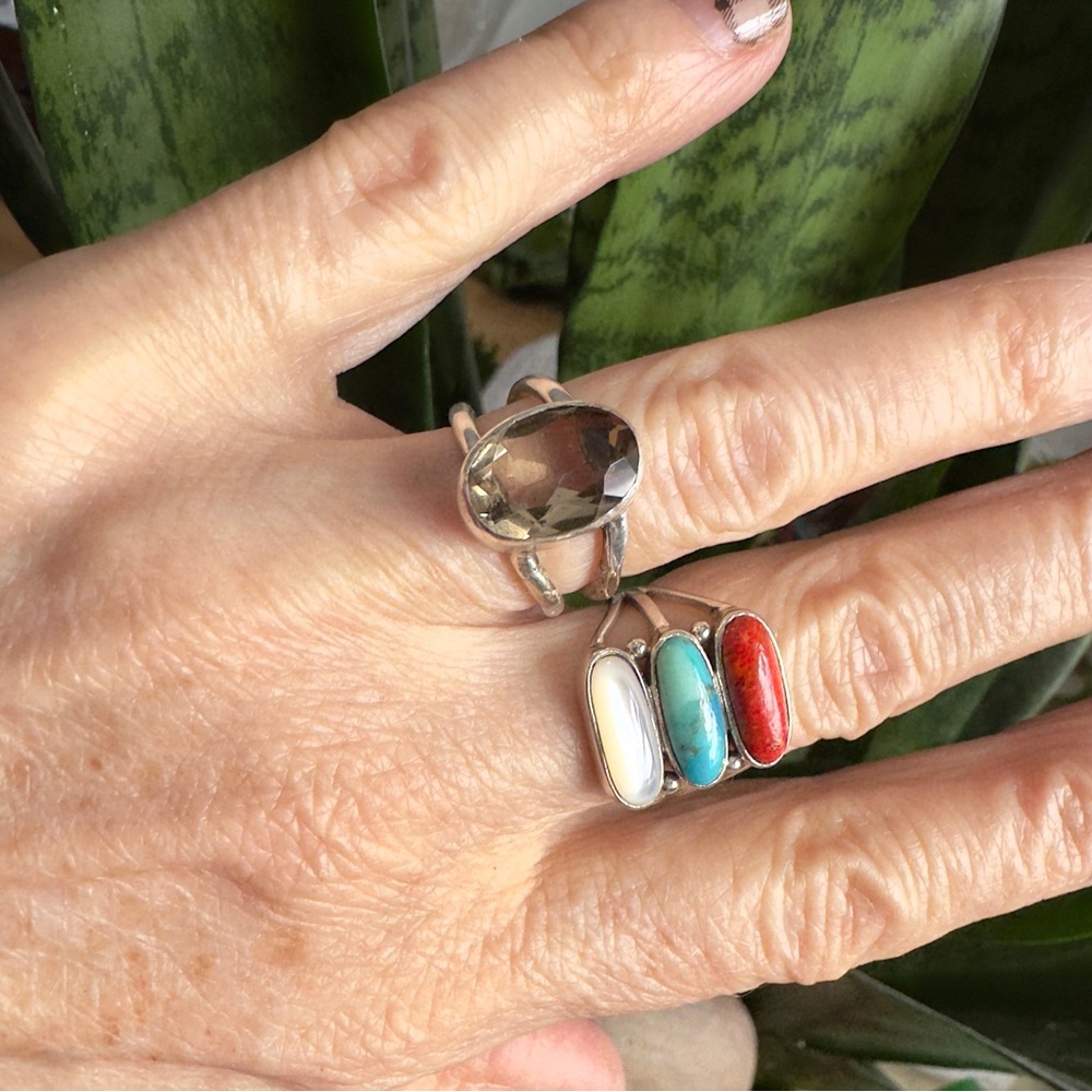 Sterling Navajo gemstone ring - Picture 5 of 9